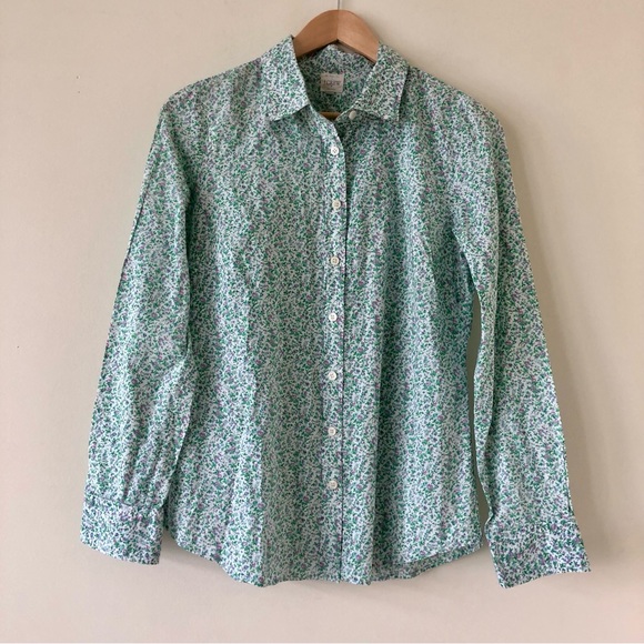 J. Crew Tops Jcrew The Perfect Shirt Floral Paisley Print Button Down Collared Shirt Size S